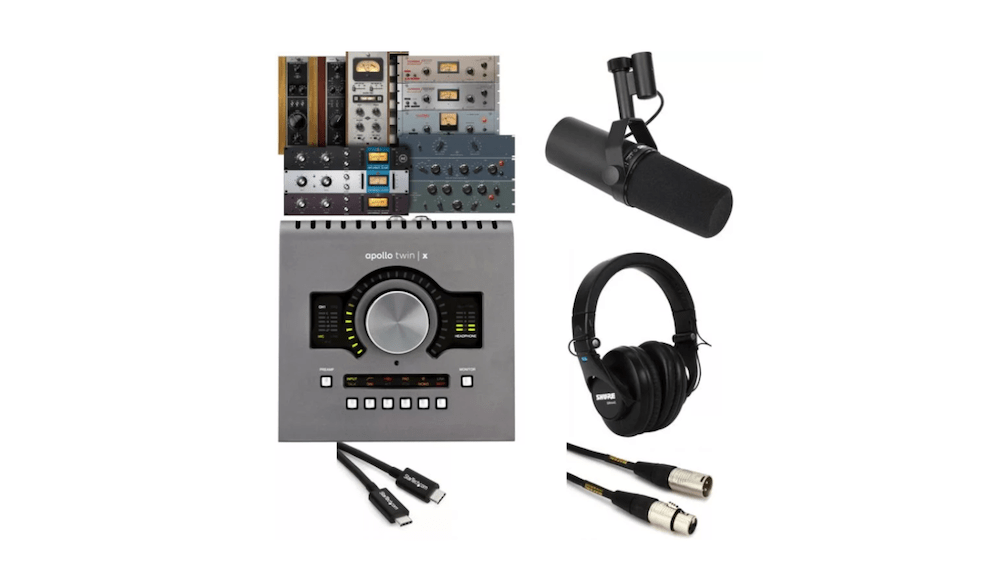 Shure SM7B and Apollo Twin X DUO Heritage Edition Vocal Recording Bundle